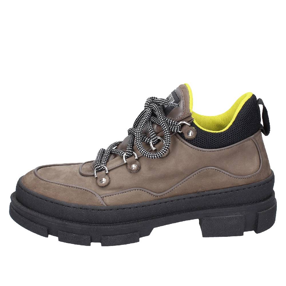 Scarpe Uomo STOKTON Stivaletti Beige Pelle Nabuk Nero EX02