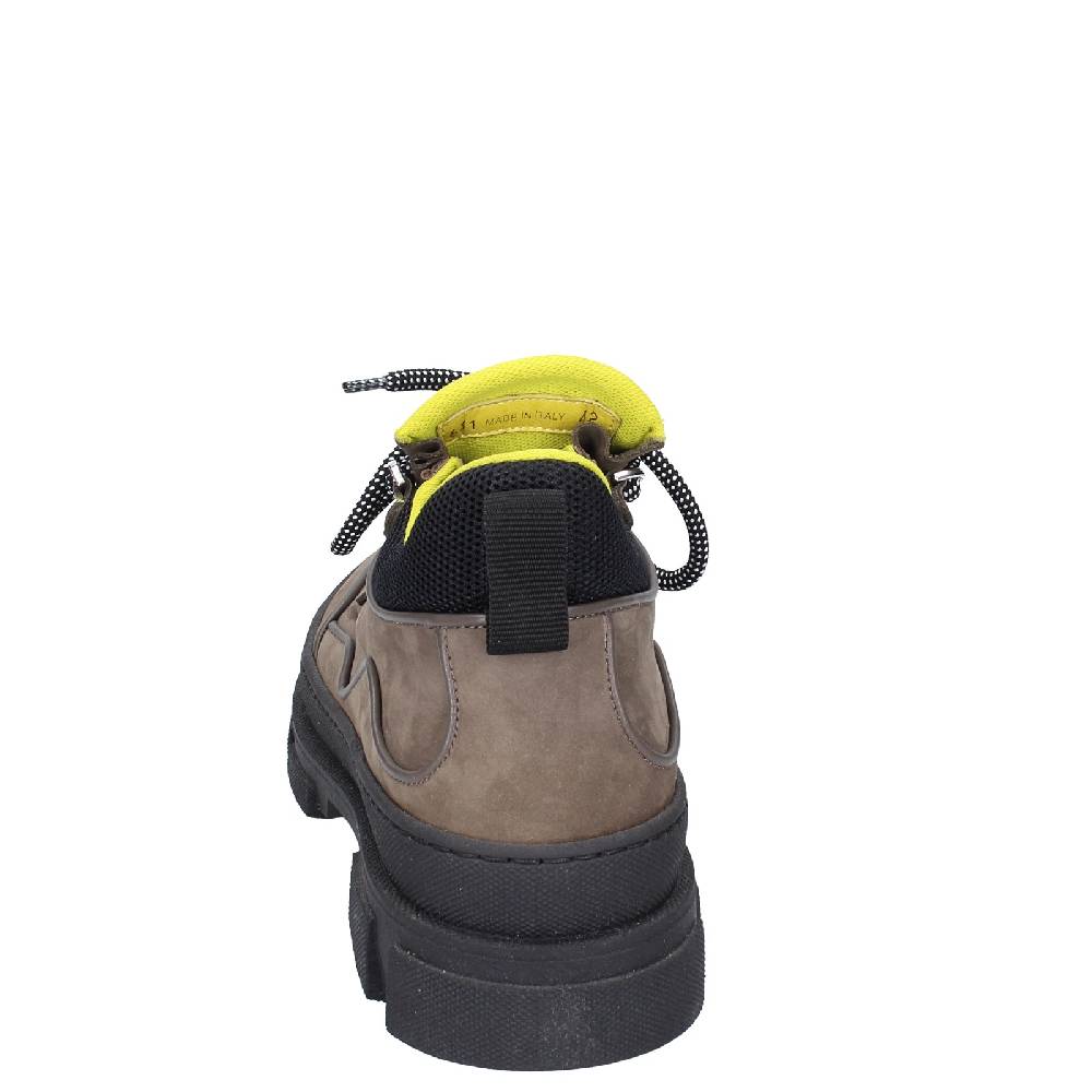 Scarpe Uomo STOKTON Stivaletti Beige Pelle Nabuk Nero EX02