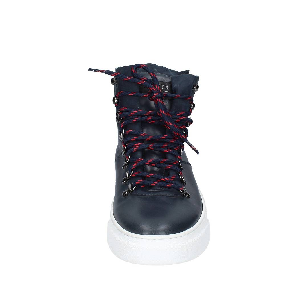 Scarpe Uomo STOKTON Stivaletti Blu Pelle EY845