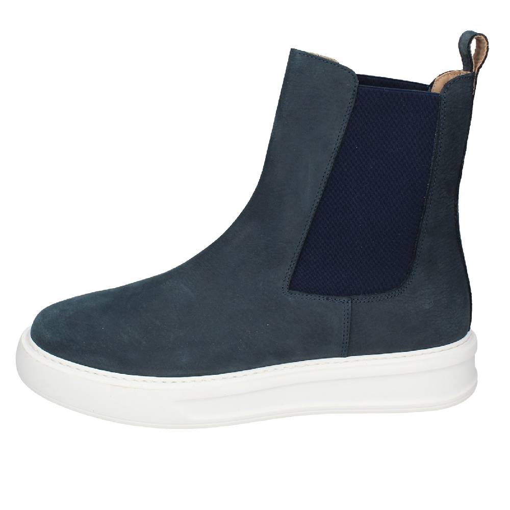 Scarpe Uomo STOKTON Stivaletti Blu Pelle Nabuk EX93