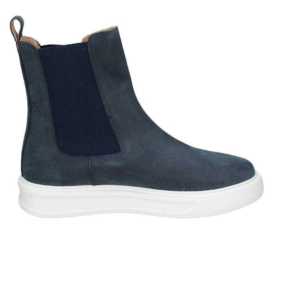 Scarpe Uomo STOKTON Stivaletti Blu Pelle Nabuk EX93