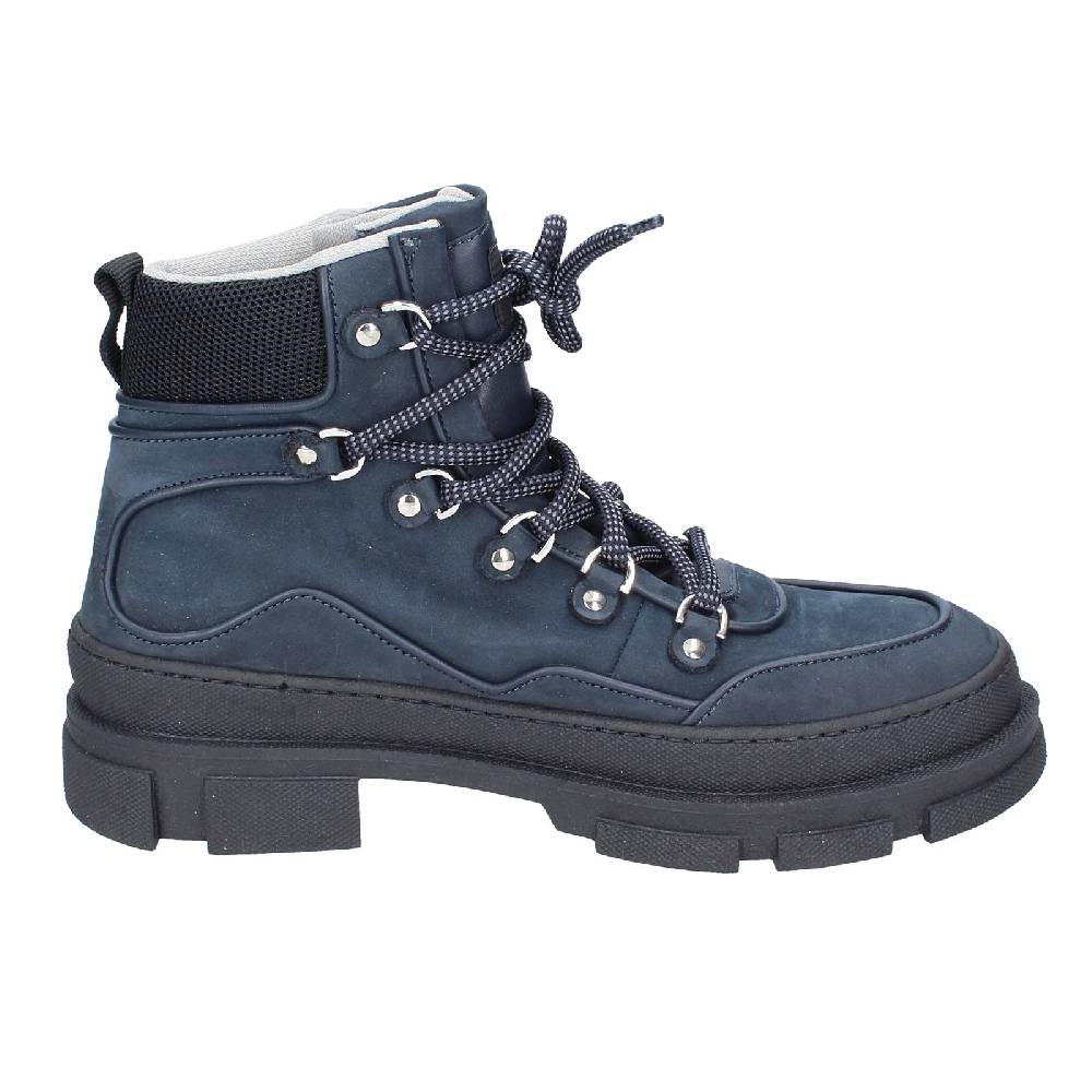 Scarpe Uomo STOKTON Stivaletti Blu Pelle Nabuk EY847