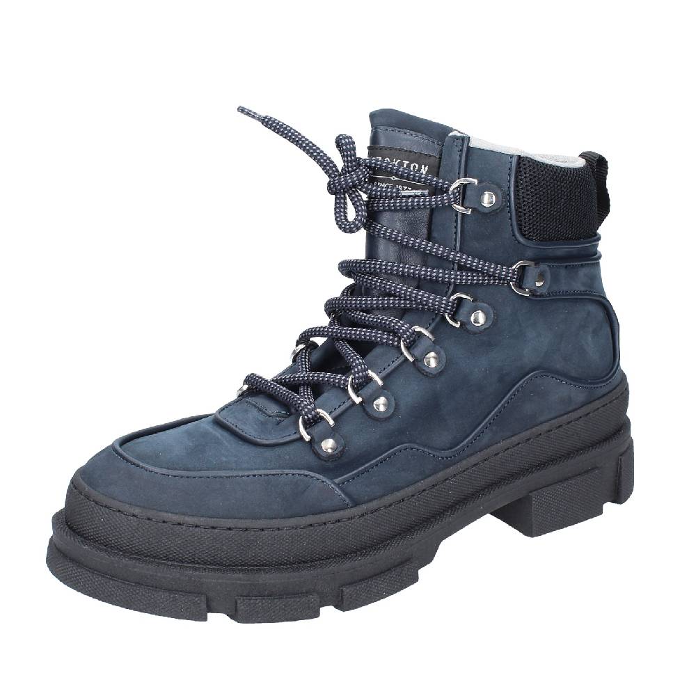 scarpe uomo STOKTON stivaletti blu pelle nabuk EY847