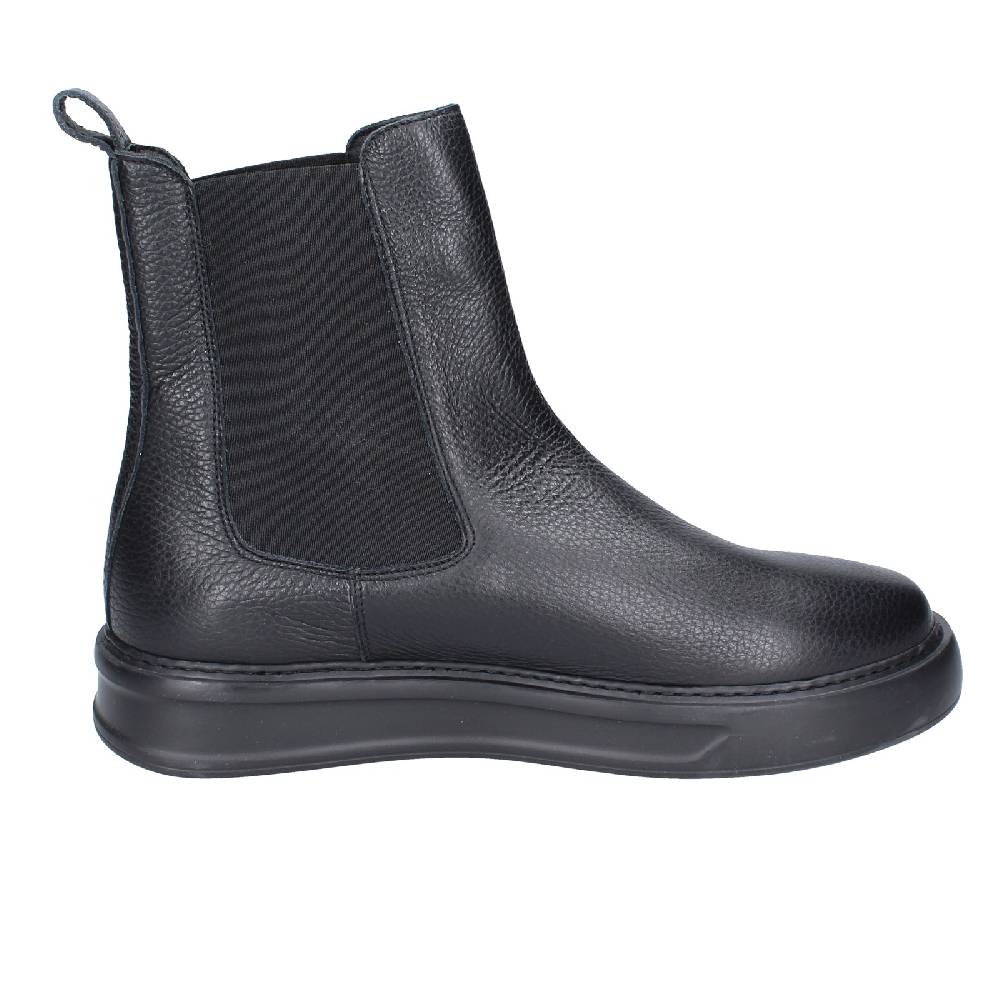 Scarpe Uomo STOKTON Stivaletti Nero Pelle EX43