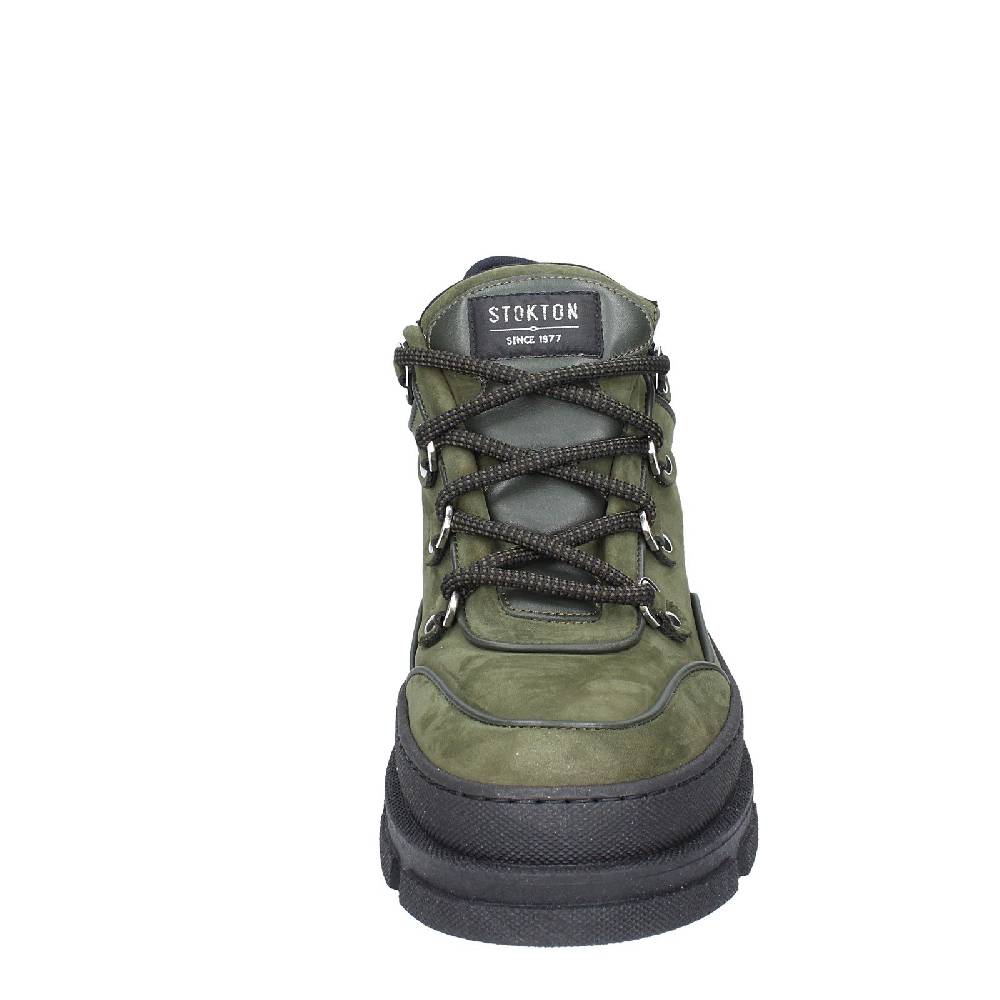 Scarpe Uomo STOKTON Stivaletti Verde Pelle Nabuk EY848