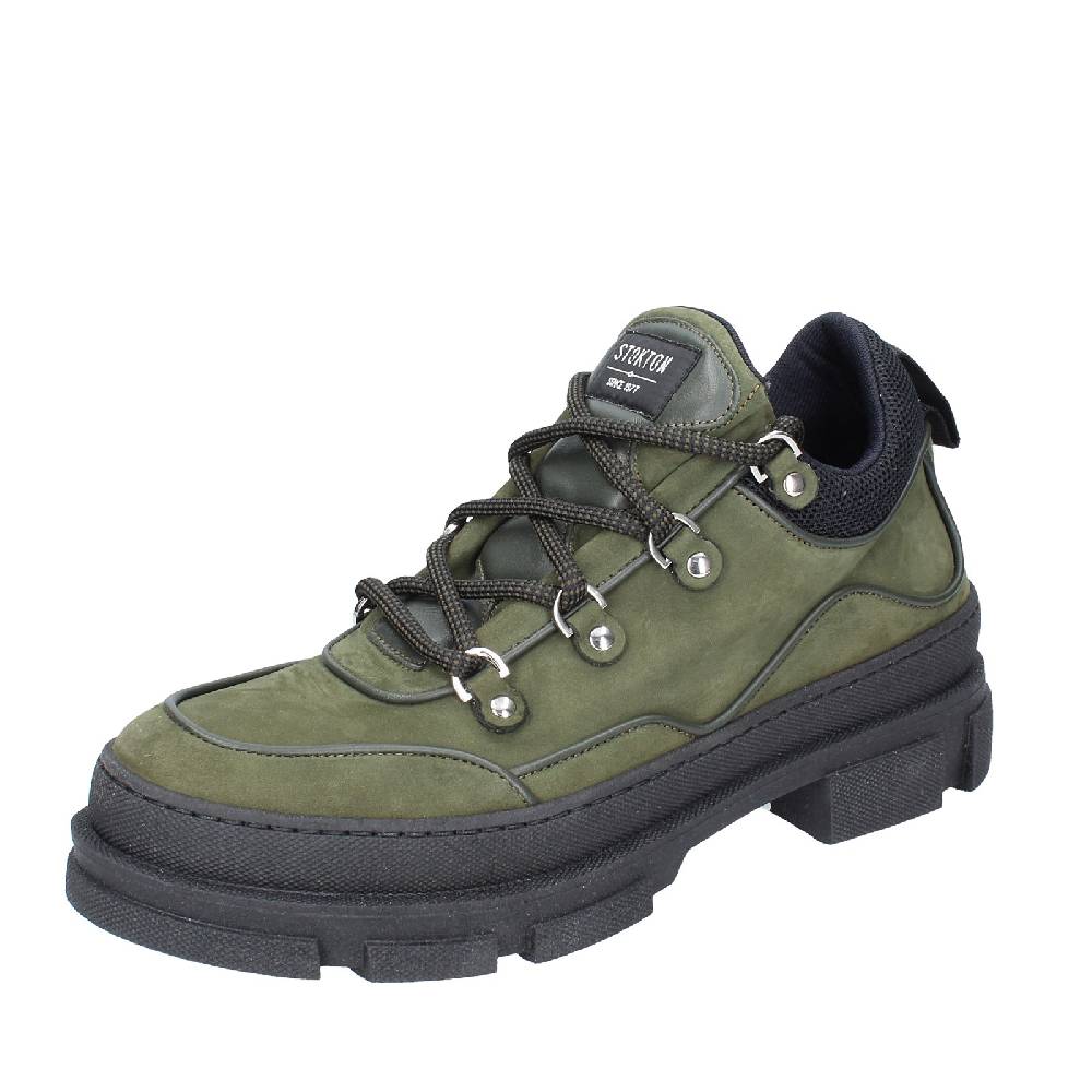 scarpe uomo STOKTON stivaletti verde pelle nabuk EY848