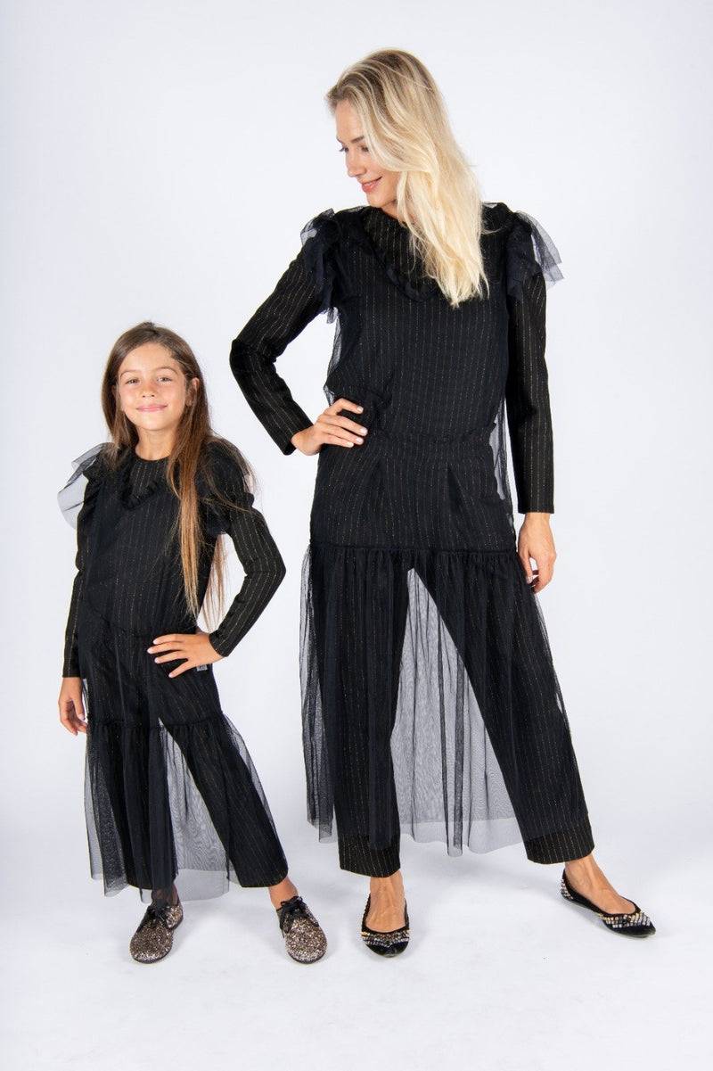 Olive E Miele MiniMe T-shirt Beth + Pantalone Gertie Gessato Lurex + Abito Mabel