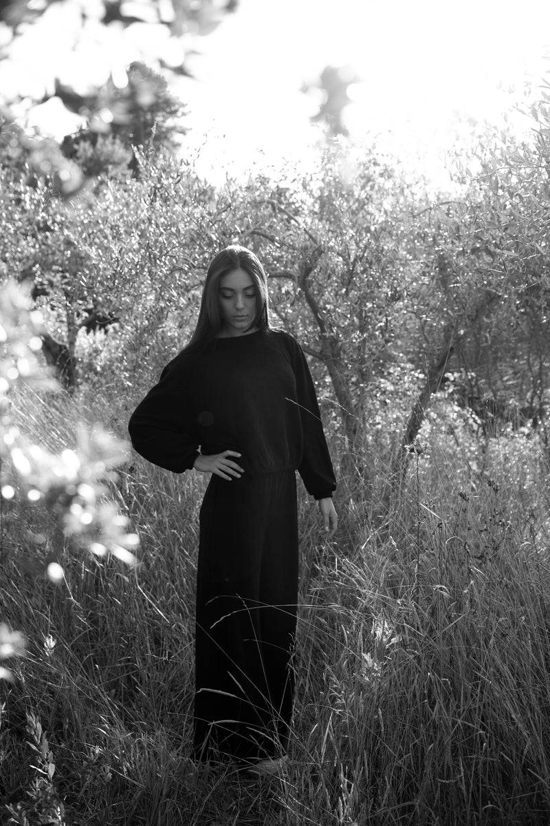 Olive E Miele MAGLIA AVALON NERO WOOL