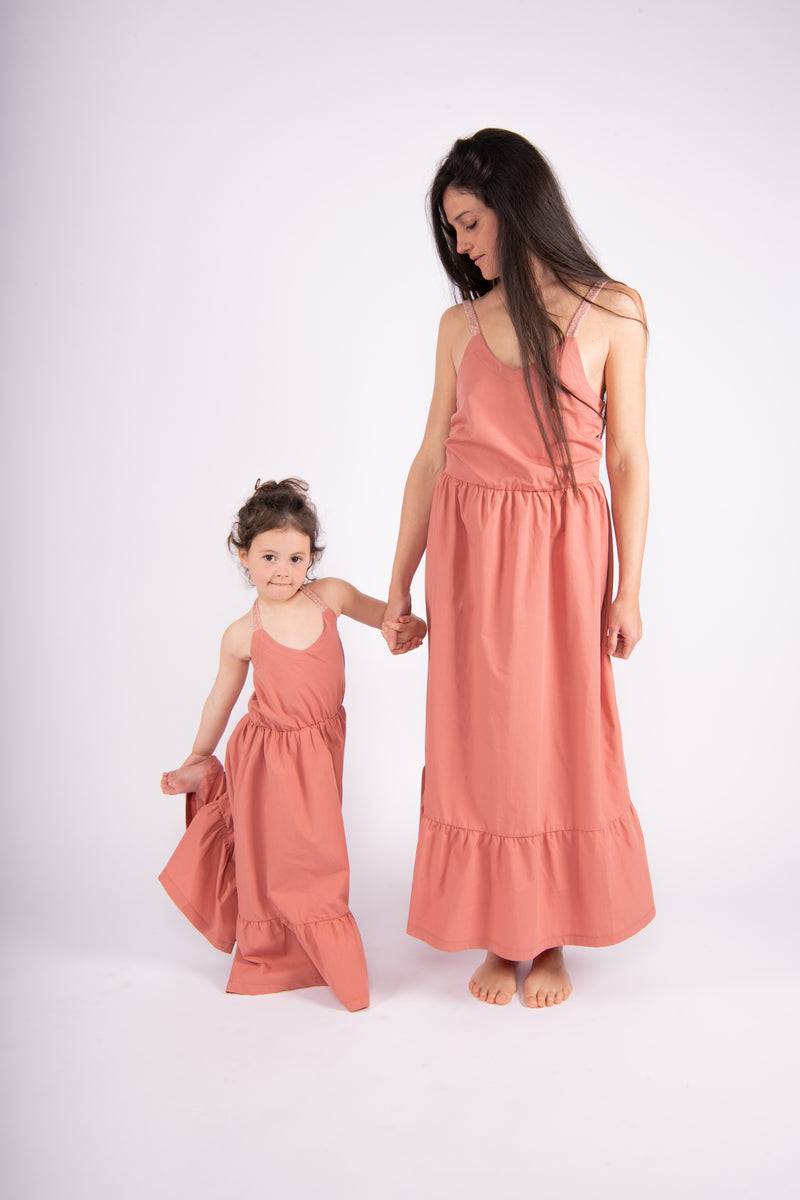 Olive E Miele MiniMe abito Annabelle argilla