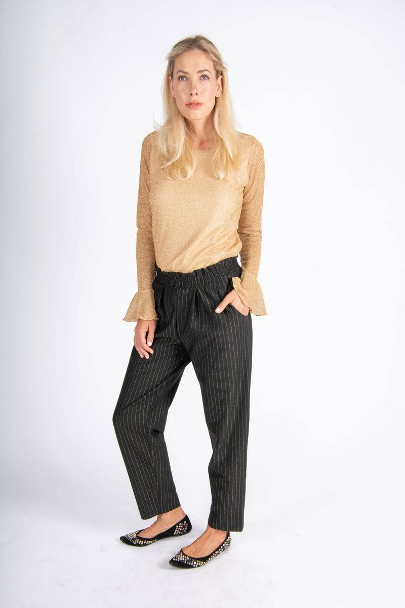 Olive E Miele PANTALONE GERTIE GESSATO LUREX