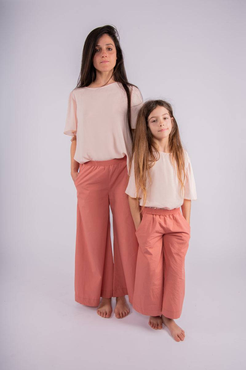 Olive E Miele PANTALONE MOLLIE POPELINE ARGILLA