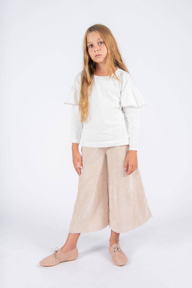 Olive E Miele PANTALONE MOLLIE VELLUTO CIPRIA