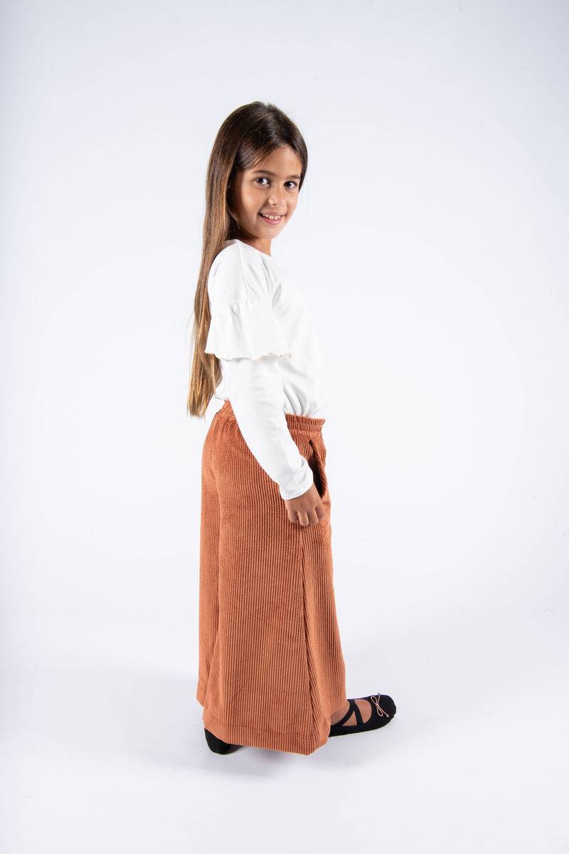 Olive E Miele PANTALONE MOLLIE VELLUTO MATTONE