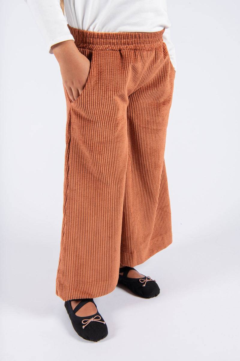 Olive E Miele PANTALONE MOLLIE VELLUTO MATTONE