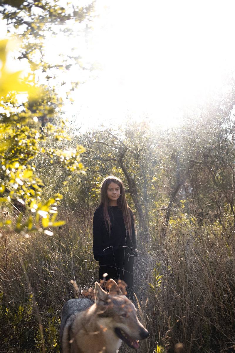 Olive E Miele PANTALONE MONI NERO WOOL