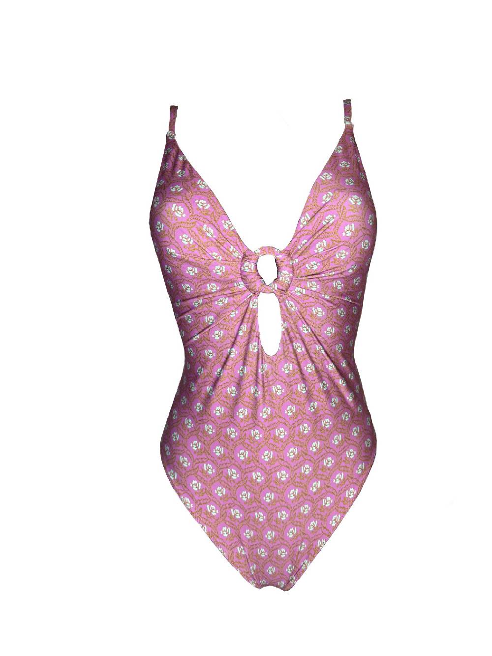 Olivia Gold Intero Con Scollatura E Accessorio Centrale