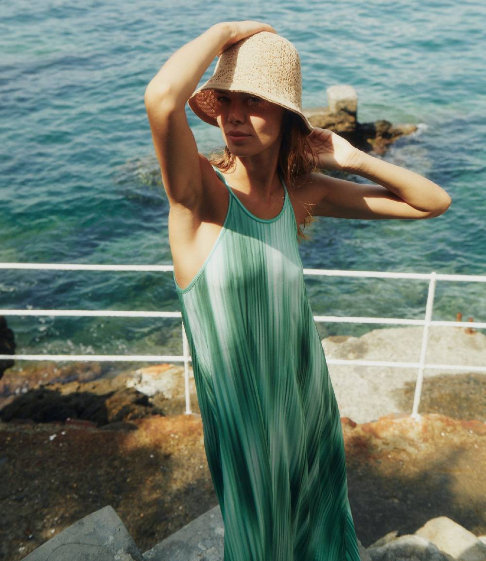 Olivia Gold Abito Lungo Effetto Sfumato