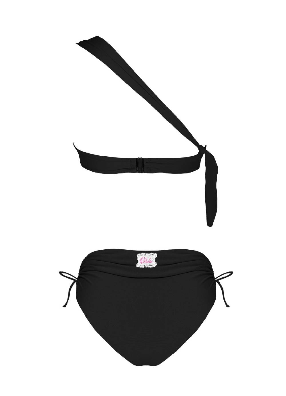 Olivia Gold Reggiseno Monospalla + Slip A Vita Alta Drappeggiato