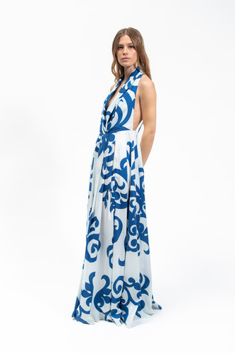 Olla Parèg ABITO IN POPPELINE STAMPA GIGLIO