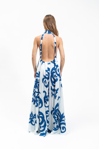 Olla Parèg ABITO IN POPPELINE STAMPA GIGLIO