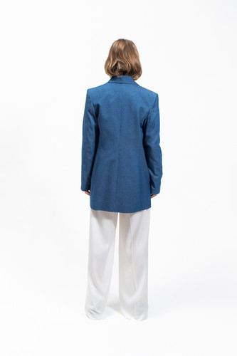 Olla Parèg GIACCA OVER DOPPIOPETTO IN CHAMBRAY