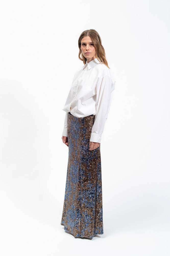 Olla Parèg GONNA LUNGA IN PAILLETTES STAMPATE