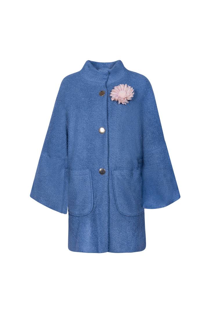 Oltre Tempo Cappotto In Bouclè Con Tasconi E Bottoni Dorati