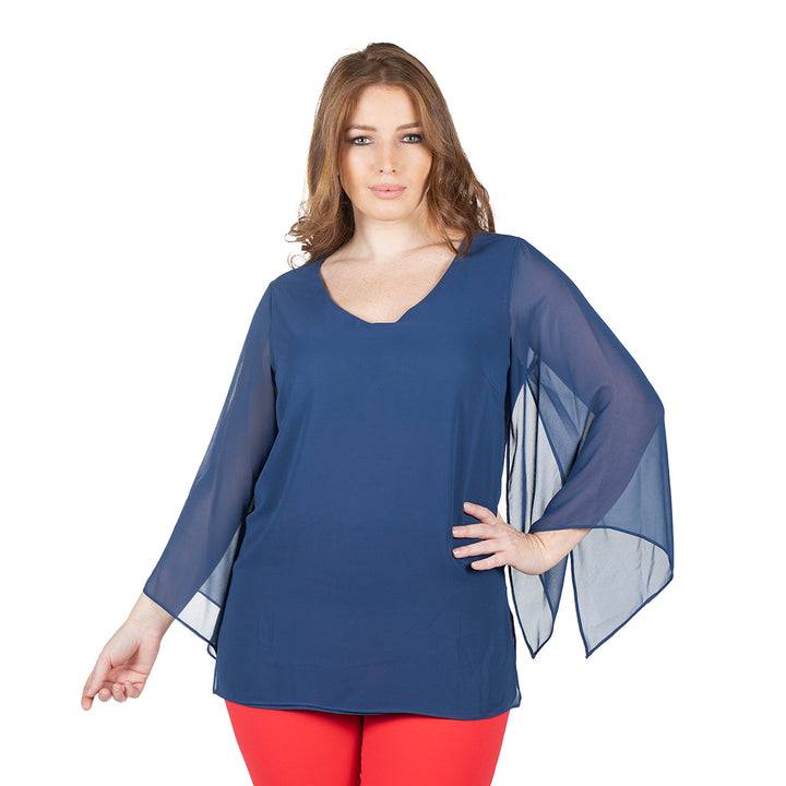 Oltre Tempo Casacca Con Maniche In Georgette Chiffon