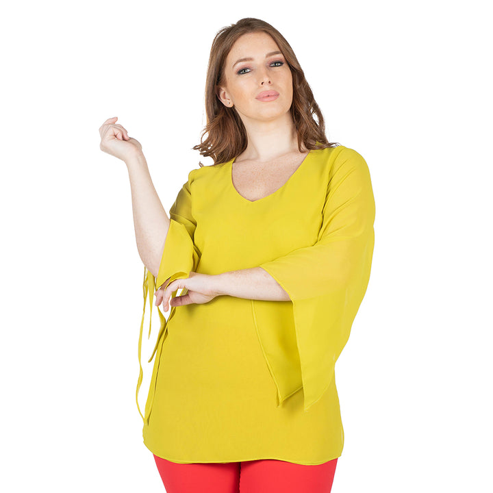 Oltre Tempo Casacca Con Maniche In Georgette Chiffon