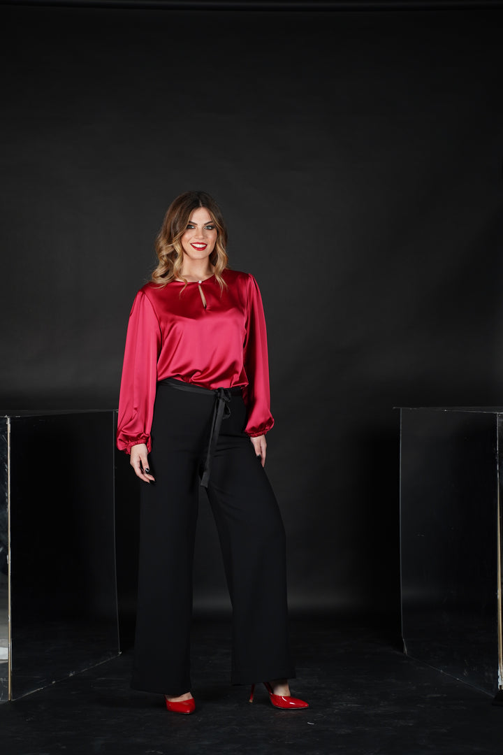 Oltre Tempo Casacca in raso con goccia e bottoncino