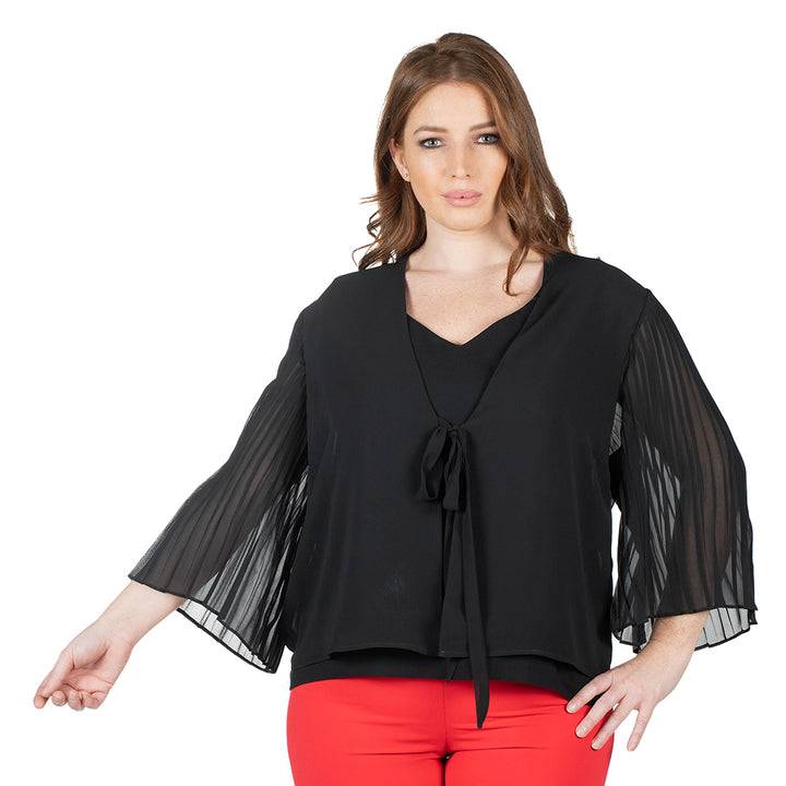 Oltre Tempo Coprispalle Georgette Chiffon Con Maniche Ampie