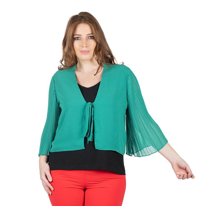 Oltre Tempo Coprispalle Georgette Chiffon Con Maniche Ampie