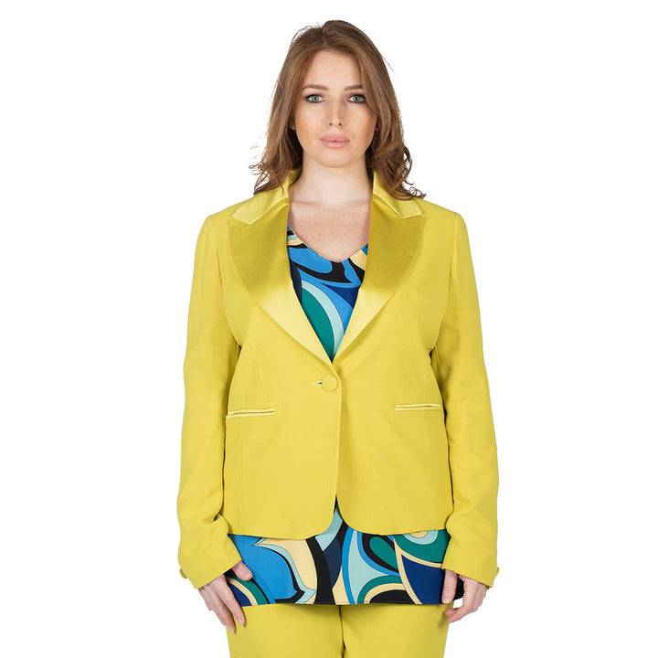 Oltre Tempo Giacca Unita In Cadì Con Rever In Contrasto