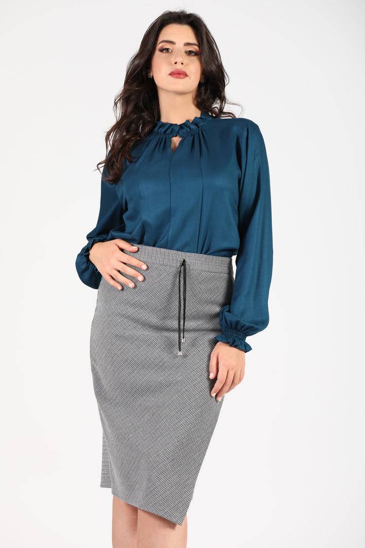 Oltre Tempo Gonna midi punto milano fantasia asimmetrica