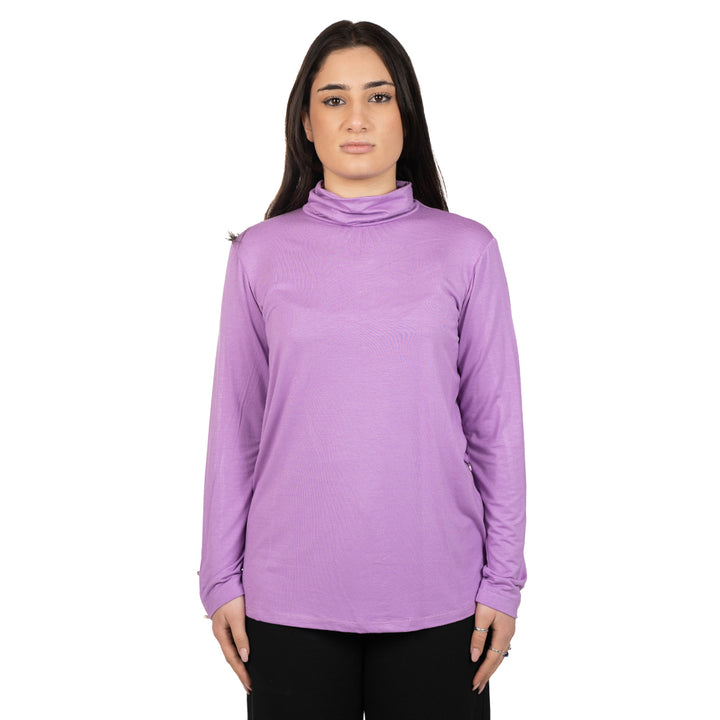 Oltre Tempo Maglia Viscosa Con Collo Anello E Bottoncini Su Maniche