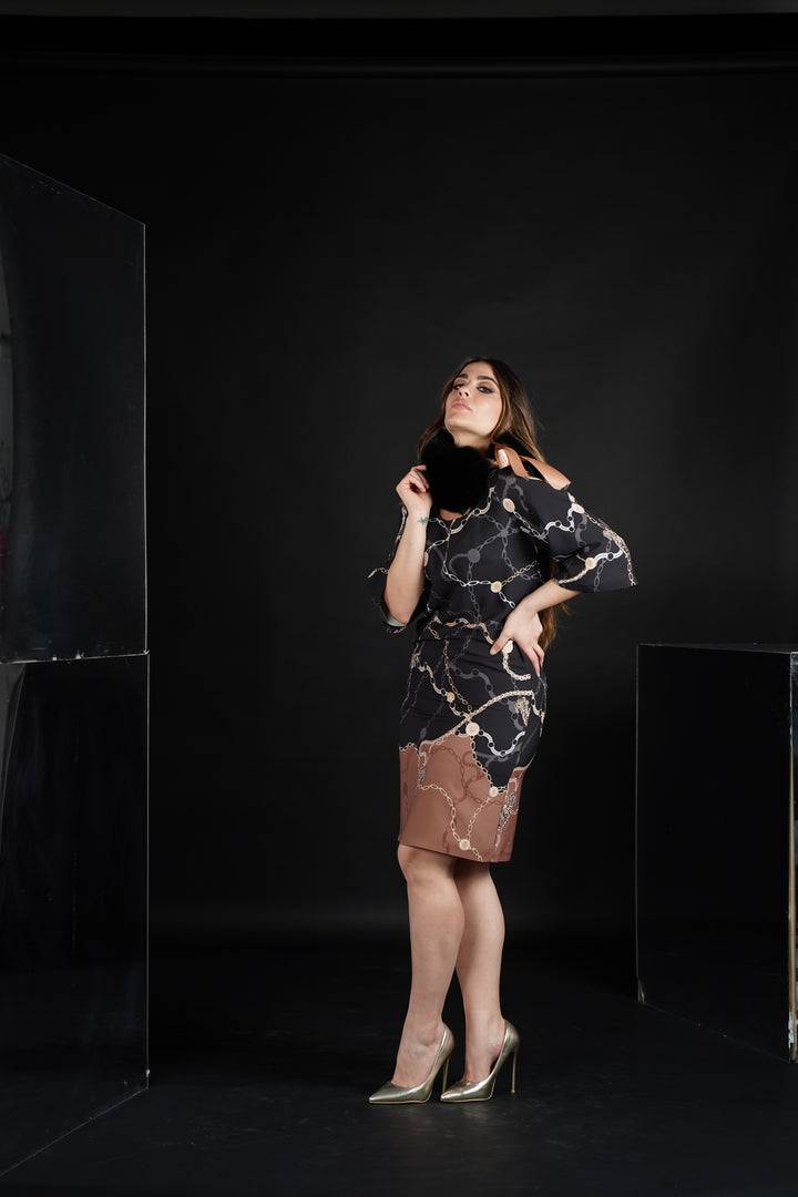 Oltre Tempo Abito fantasia scollo a V