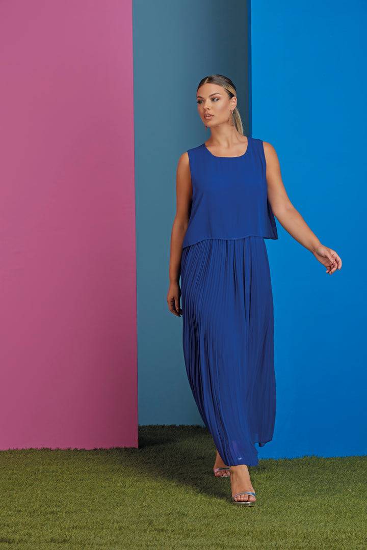 Oltre Tempo Abito in georgette chiffon plissettato