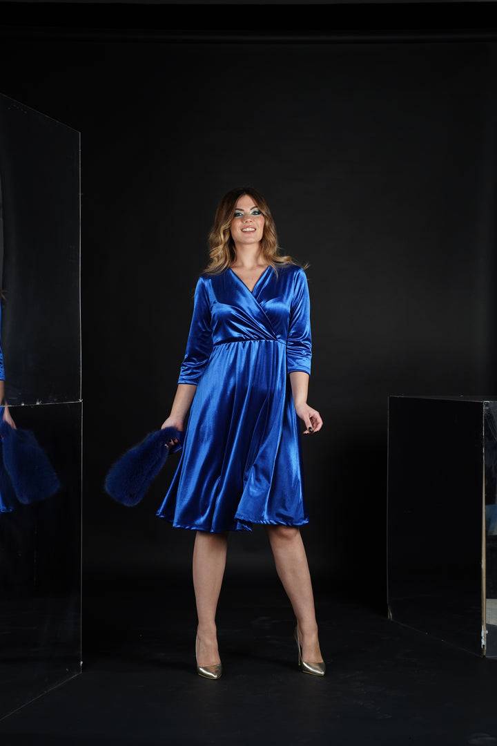 Oltre Tempo Abito in vellutino scollo ad incrocio