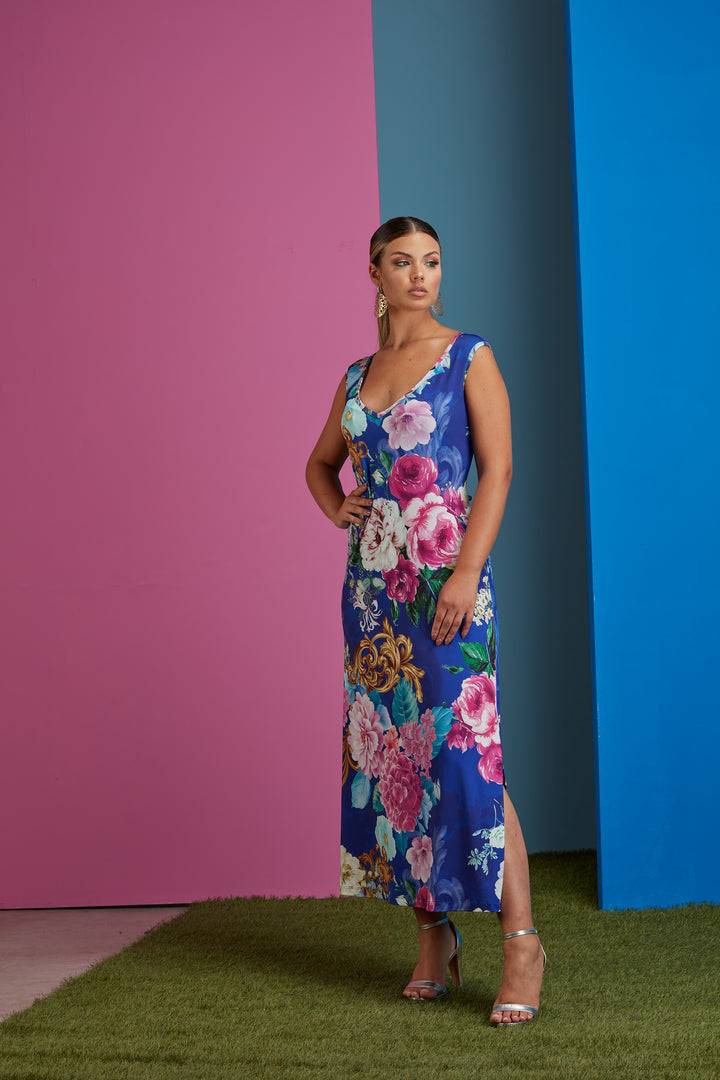 Oltre Tempo Abito Lungo Fantasia Floreale