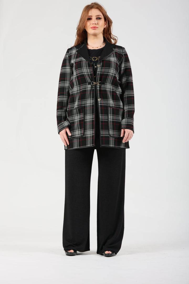 Oltre Tempo Cappotto fantasia tartan in viscosa