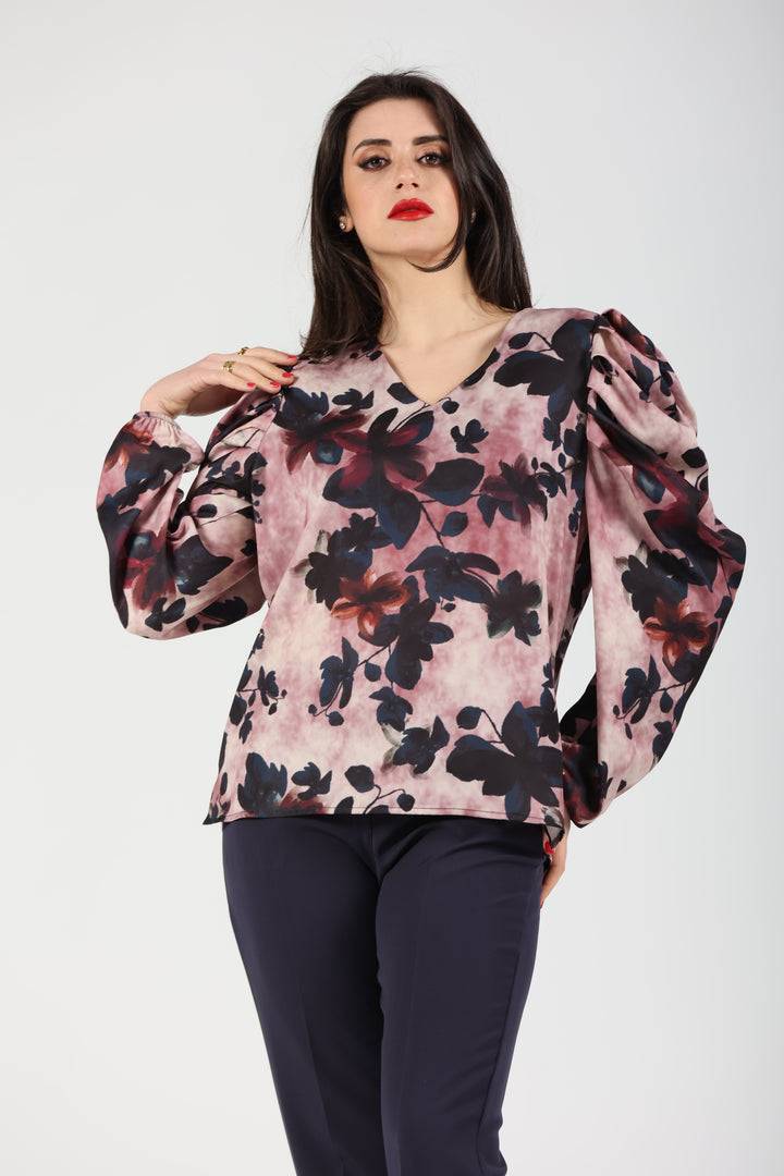 Oltre Tempo Casacca Floreale Con Scollo A V