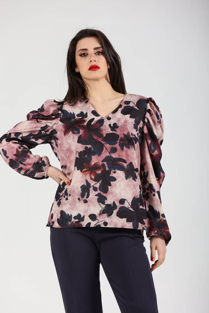 Oltre Tempo Casacca floreale con scollo a V