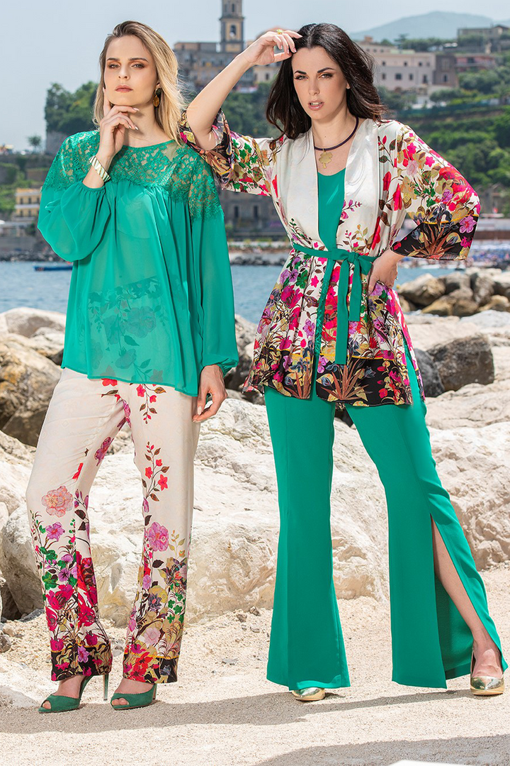 Oltre Tempo Casacca georgette chiffon con pizzo