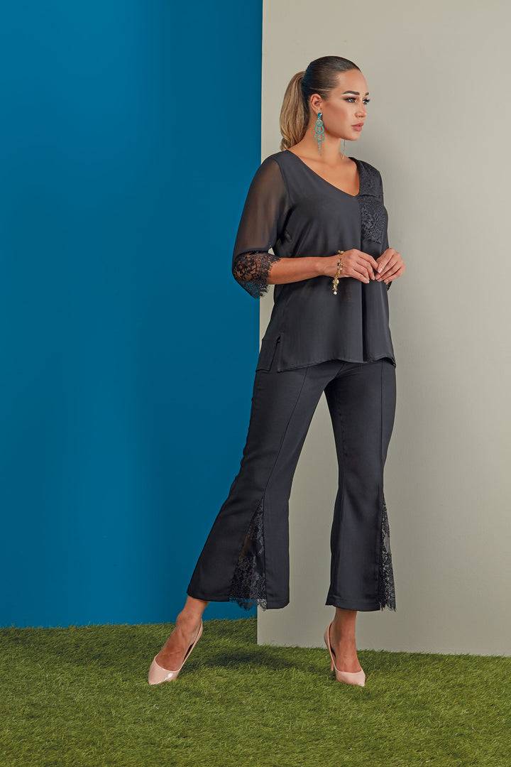 Oltre Tempo Casacca in georgette con pizzo