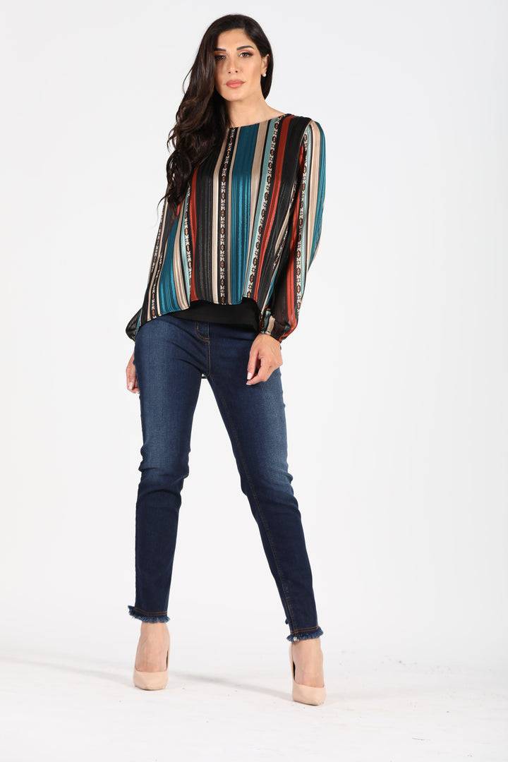 Oltre Tempo Casacca in georgette rigata