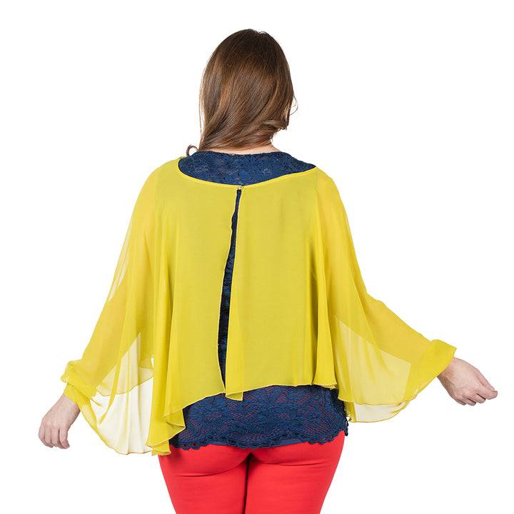 Oltre Tempo Coprispalle Corto In Georgette Chiffon