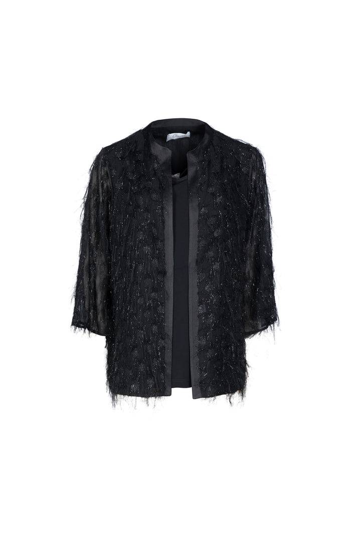 Oltre Tempo Giacca Con Piume Bordata In Cadì