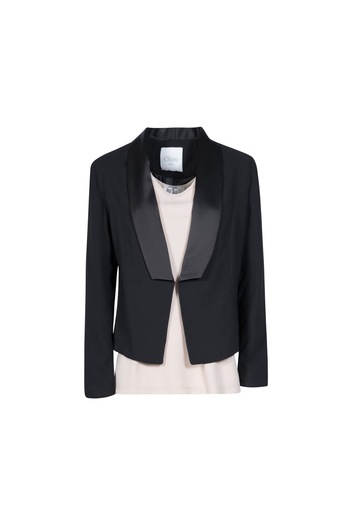 Oltre Tempo Giacca In Cadì Con Rever In Raso