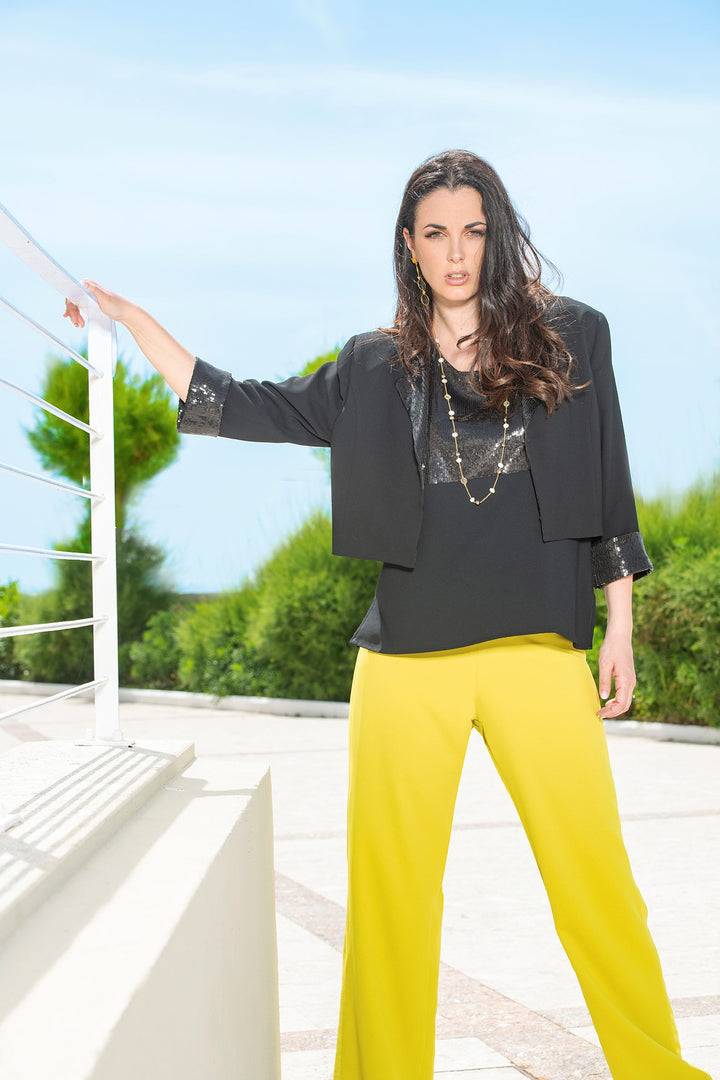 Oltre Tempo Giacchino corto in cadì con pailettes