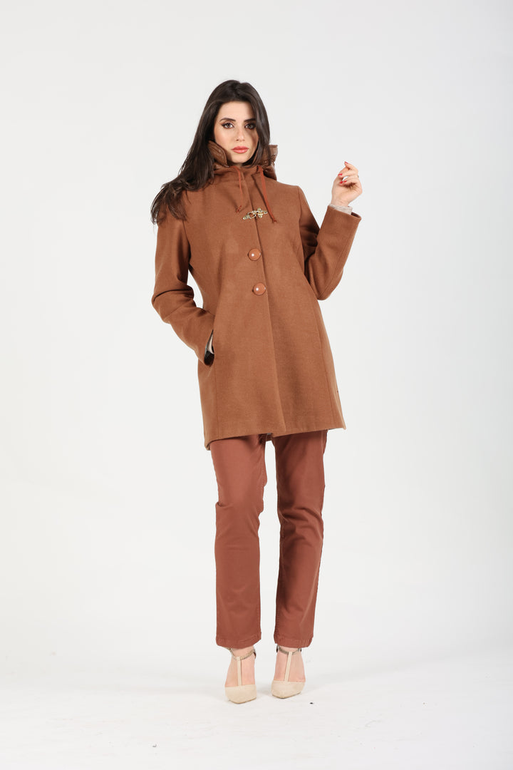 Oltre Tempo Giaccone In Misto Lana Con Cappuccio